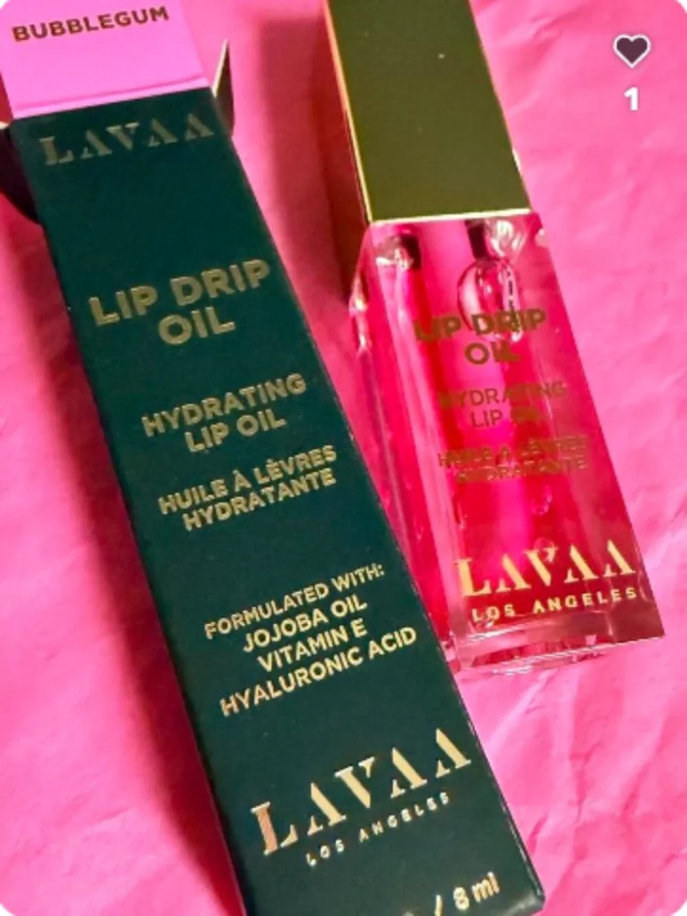 Brand New In Box Lavaa Beauty Lip Drip Hydrating Lip Oil — Bubble Gum